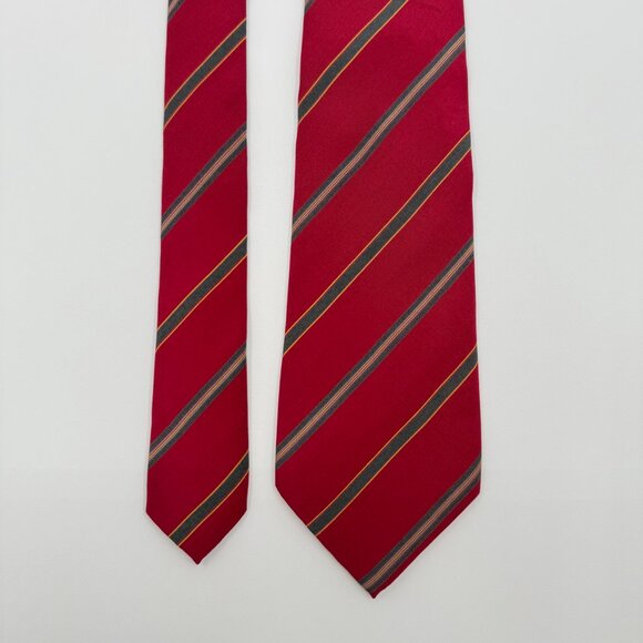George Ltd. 1980s Vintage Necktie Italian Silk Stripe Blade Tie 3.75” Mens Dress - Picture 2 of 5